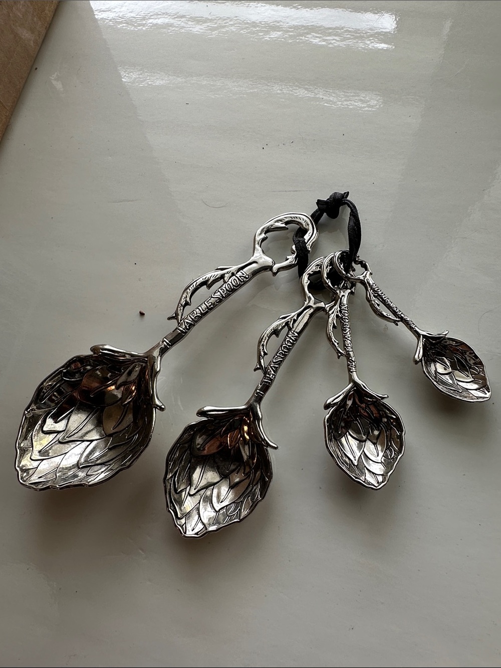Ganz Silver Floral Nesting Measuring Spoon Set